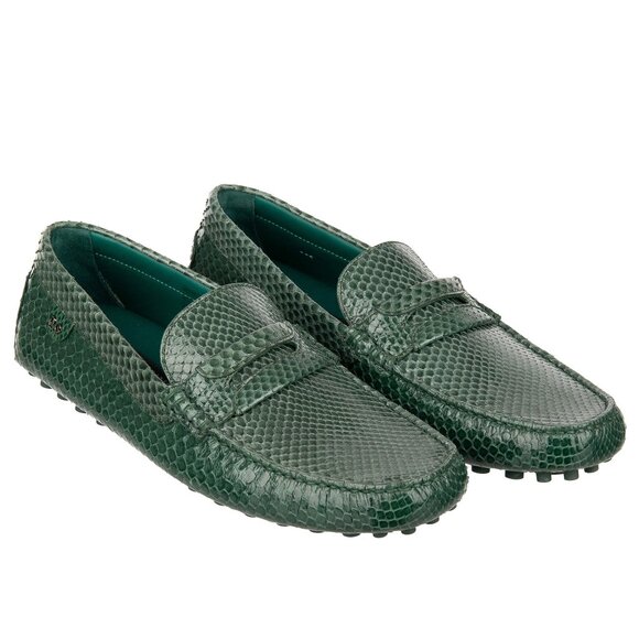 Dolce & Gabbana - Snake Shoes Moccasin GELA ZERO with DG Metal Logo Green EUR 40 - Picture 1 of 5